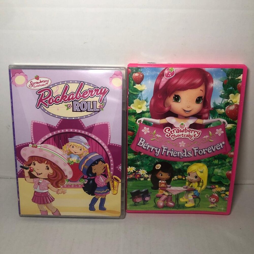 Vintage Y2K Strawberry Shortcake DVD Lot Berry Friends Forever & Rockaberry Roll